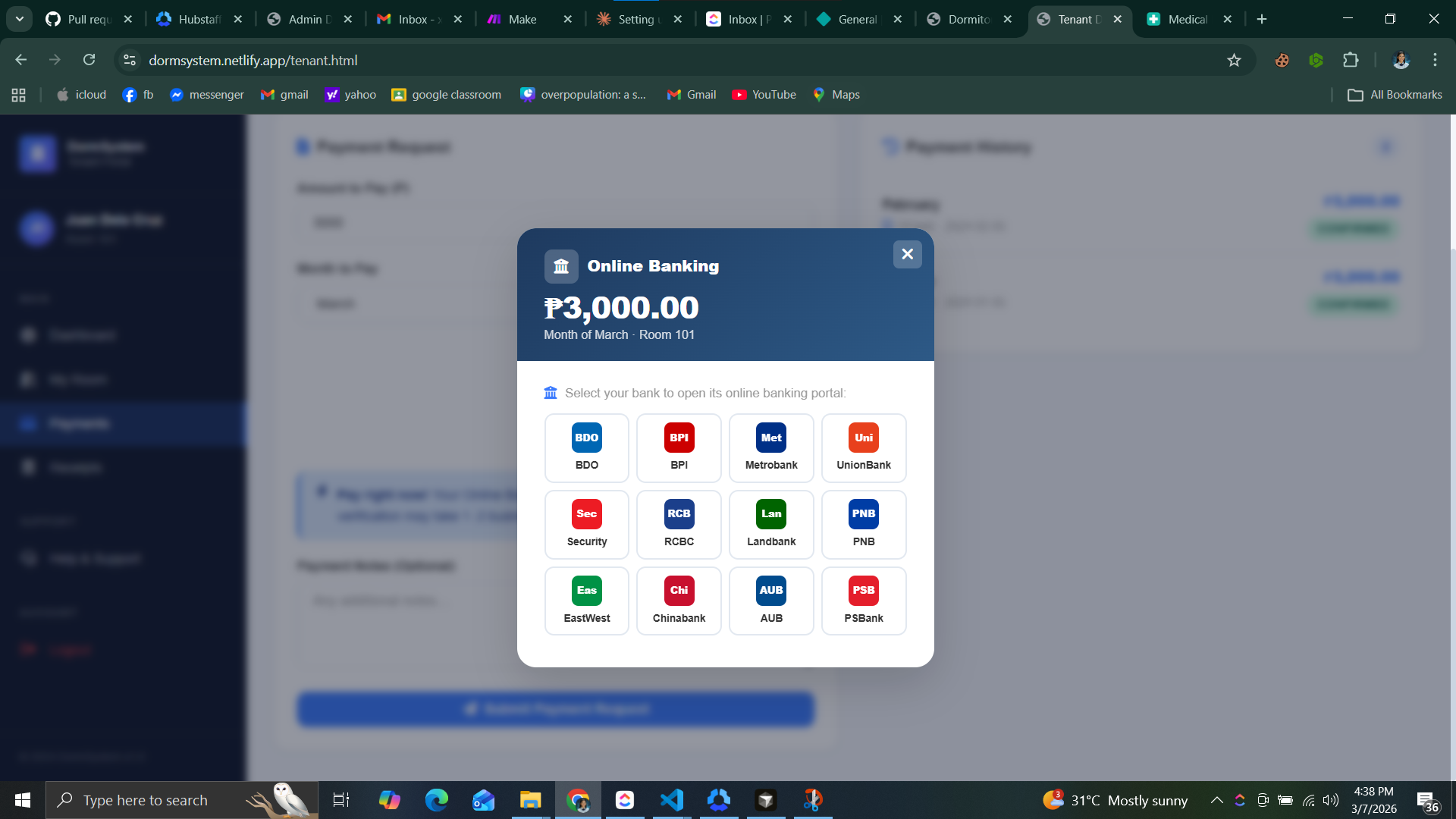 DormSystem Screenshot 3