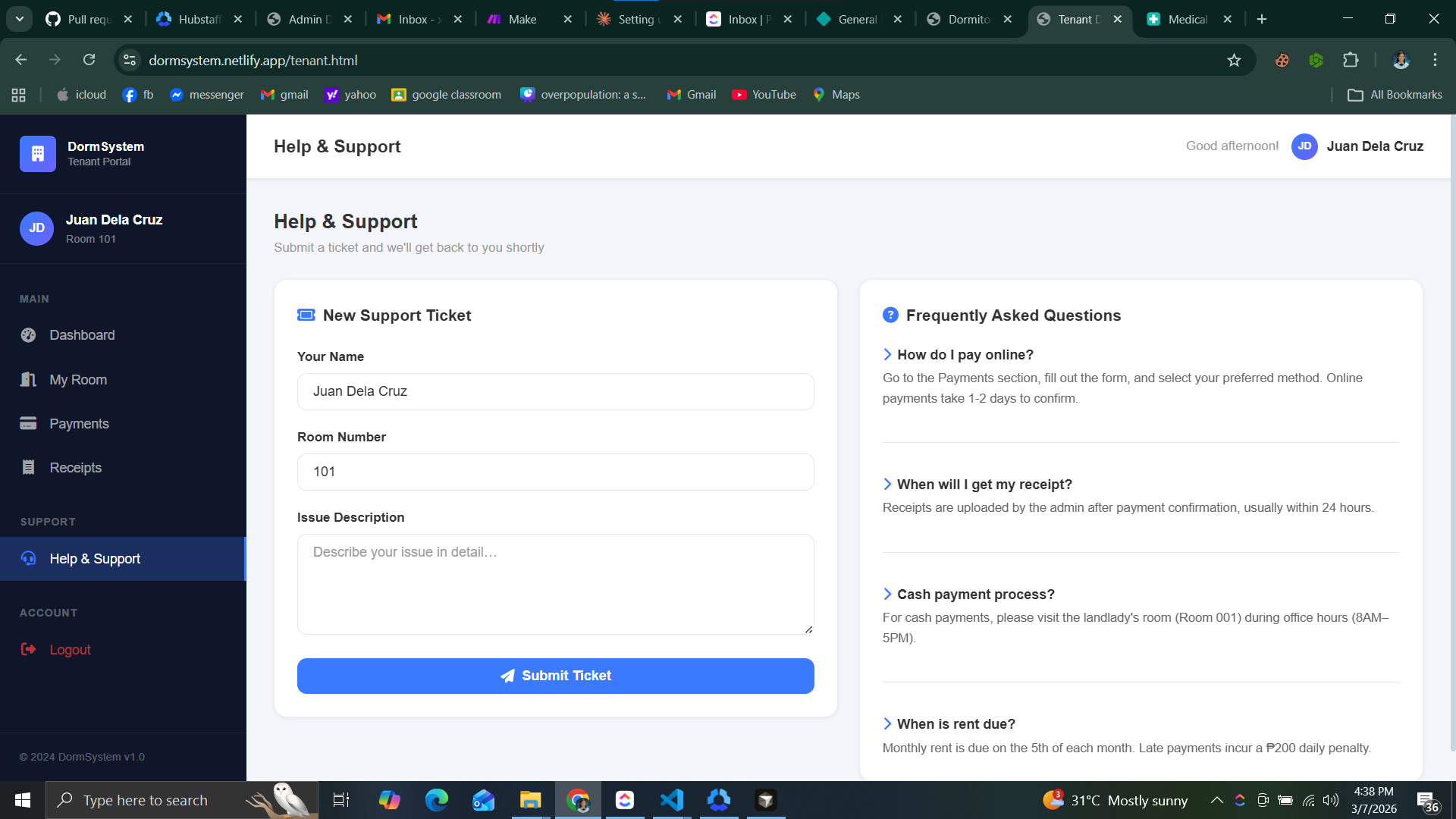 DormSystem Screenshot 5