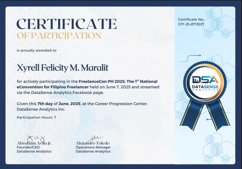 FreelanceCon Certificate